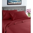 thumbnail image 1 of Fresh Linen Collection 600 Thread Count Hotel Striped 100% Egyptian Quality Cotton Deep Pocket Sheet Set (King, Burgundy), 1 of 1
