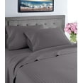 thumbnail image 1 of Fresh Linen Collection 600 Thread Count Hotel Striped 100% Egyptian Quality Cotton Deep Pocket Sheet Set (Twin Extra Long, Gray), 1 of 1