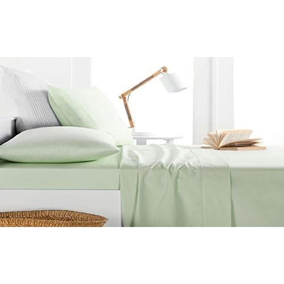 Fresh Linen Collection Inc 4 Piece 1000 Thread Count Sage Cotton Bed Sheet Set, Queen – Deep Pocket
