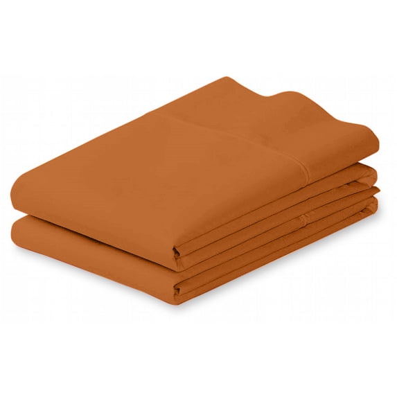 Fresh Linen Collection Premium 100% Egyptian Cotton Pillowcase Pair: Hypoallergenic, Breathable, and Luxuriously Soft Pillow Covers (Standard/Queen, Spice) Set of 2