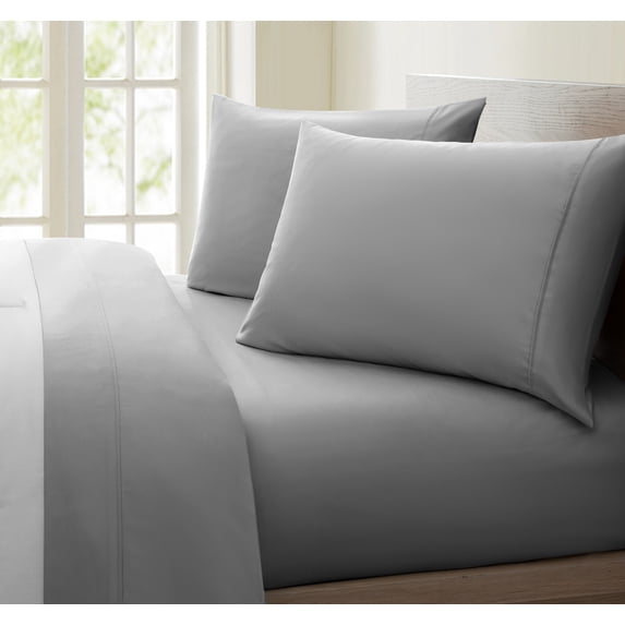 Fresh Linen Collection United 1200 Thread Count 100% Egyptian Quality Cotton Solid Sheet Set (Full, Gray)