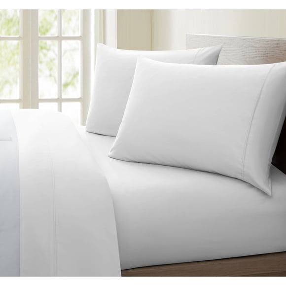 Fresh Linen Collection United 1200 Thread Count 100% Egyptian Quality Cotton Solid Sheet Set (Queen, White)
