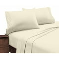 thumbnail image 1 of Fresh Linen Extra Soft Deep Pocket Embroidery Luxury 4-piece Sheet Set (King, Ivory), 1 of 4