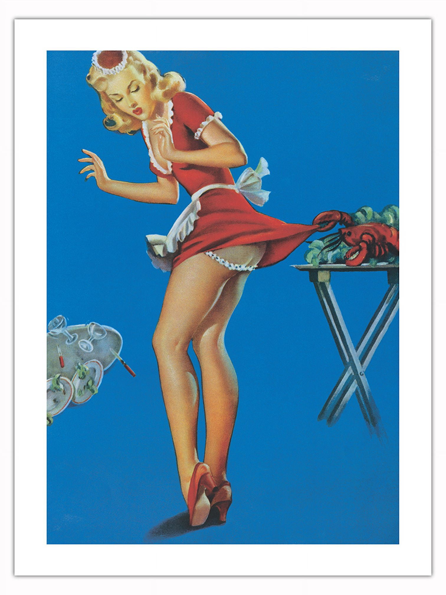 Fresh Lobster - Vintage Pin Up Girl Print by Gil Elvgren c.1944
