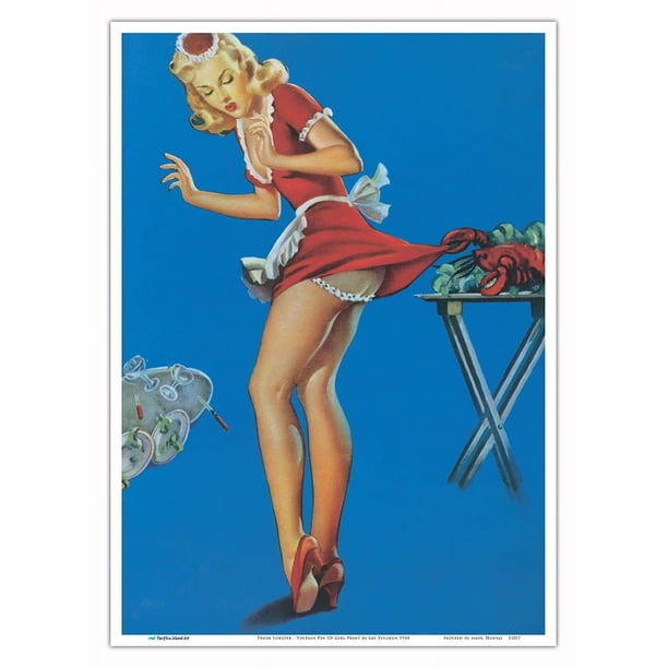 Fresh Lobster - Vintage Pin Up Girl Print by Gil Elvgren c.1944
