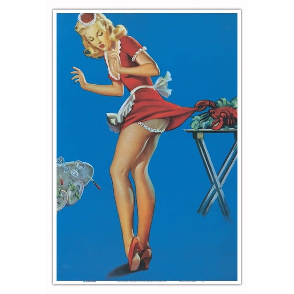 Fresh Lobster - Vintage Pin Up Girl Print by Gil Elvgren c.1944 - Master Art Print (Unframed) 13in x 19in