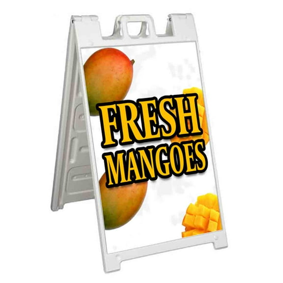 Fresh Mangos (24" X 36") Standard A-Frame Signicade, Includes Decal Applied To Stand