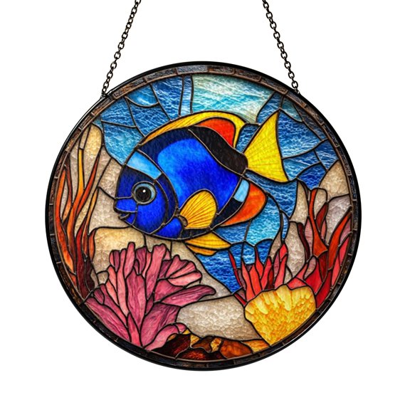 Fresh Marine Sea Slug Suncatcher Round Hanging Ornament Gift Decor