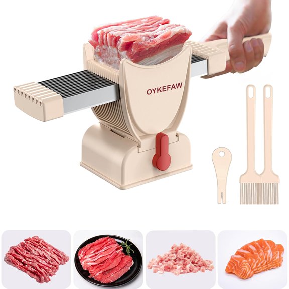 Fresh Meat Slicer Thickness Adjustable 2 or 4 mm For Meat Slicing ShreddingThickness Adjustable 2 or 4mm Manual Meat Cutter Jerky Slicer for Beef Pork