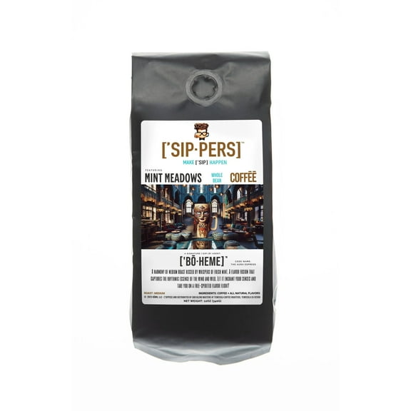 Fresh Mint Coffee - ['BOHEME]'s MYSTICAL MINT MEADOWS Blend, Refreshing & Bold, 12oz by ['SIPPERS]