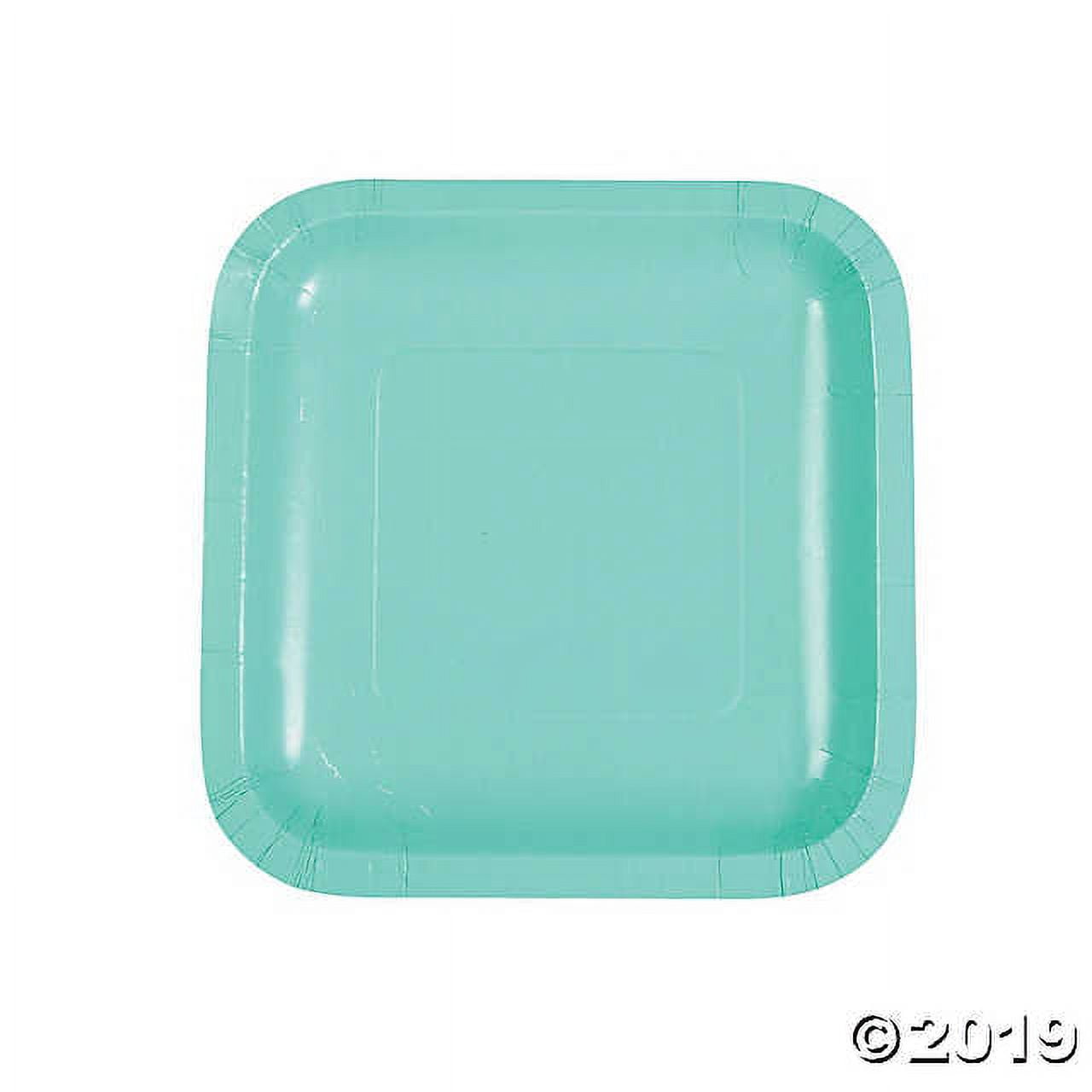 Fresh Mint Green Square Dessert Paper Plates