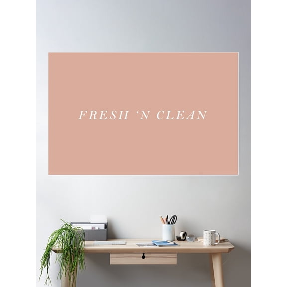 Fresh 'N Clean Blush Poster Wall Art, Modern Wall Decor For Living Room Bedroom, 8x12 UNFRAMED