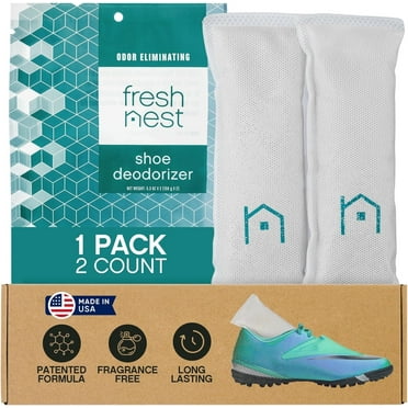 Fresh Nest Shoe Deodorizer with Zeolites 1-Pack - Odor Eliminator, Air Freshener, Smell Absorber, Sneakers, Gym Bags, Soccer Cleats, Closets, Pet Area, Reusable - Shoe Deodorant