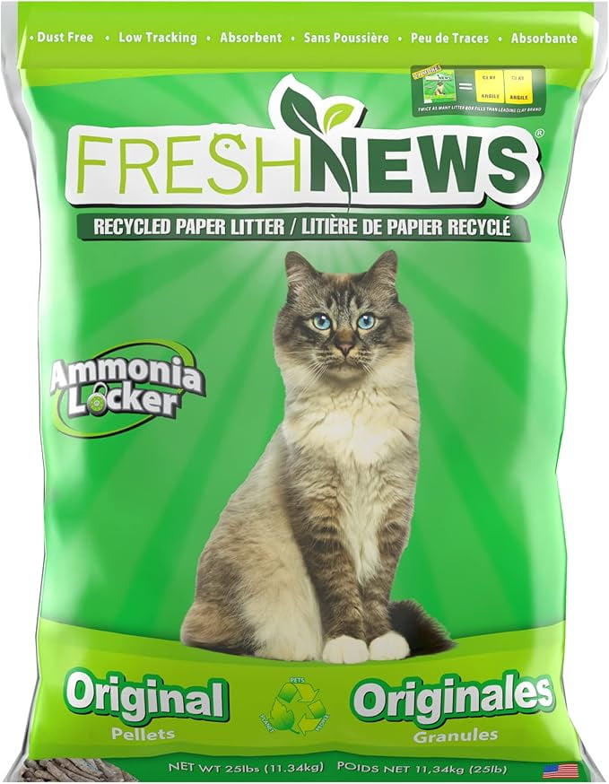 Fresh News Recycled Paper Original Pellet Cat Litter 25 Pound