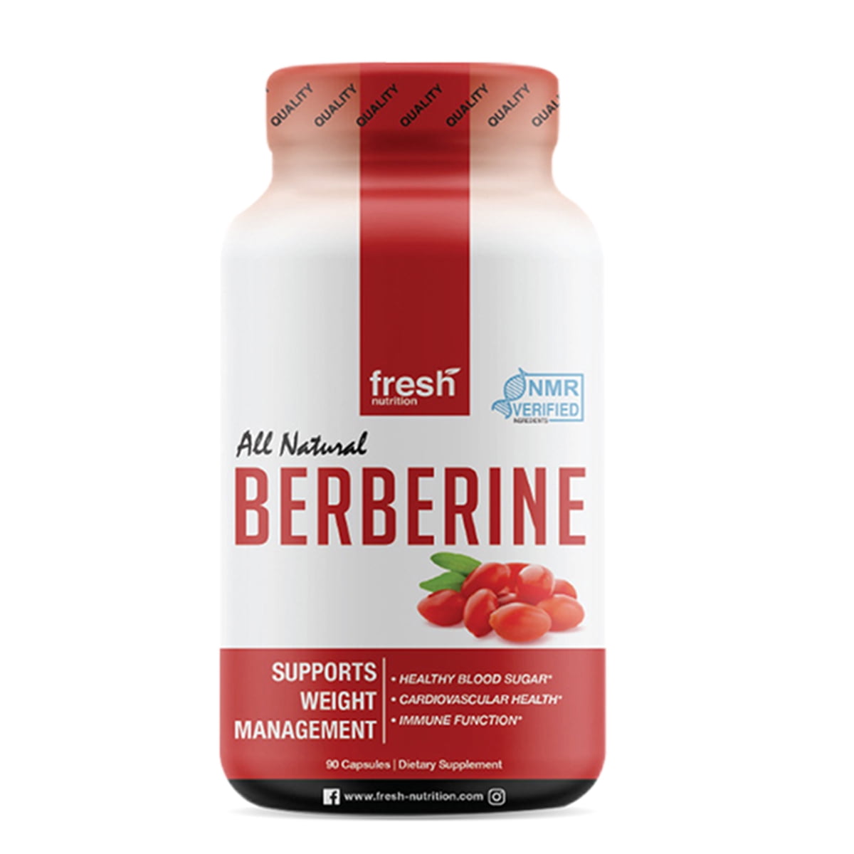 Fresh Nutrition Berberine Supplement 500mg Strongest DNA Verified 90
