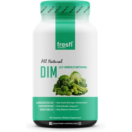 Fresh Nutrition DIM Supplement 500mg - Diindolylmethane - 90 Capsules