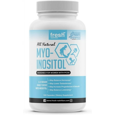 Fresh Nutrition Myo-Inositol Supplement - 2200mg Strongest NMR Verified 120 Caps