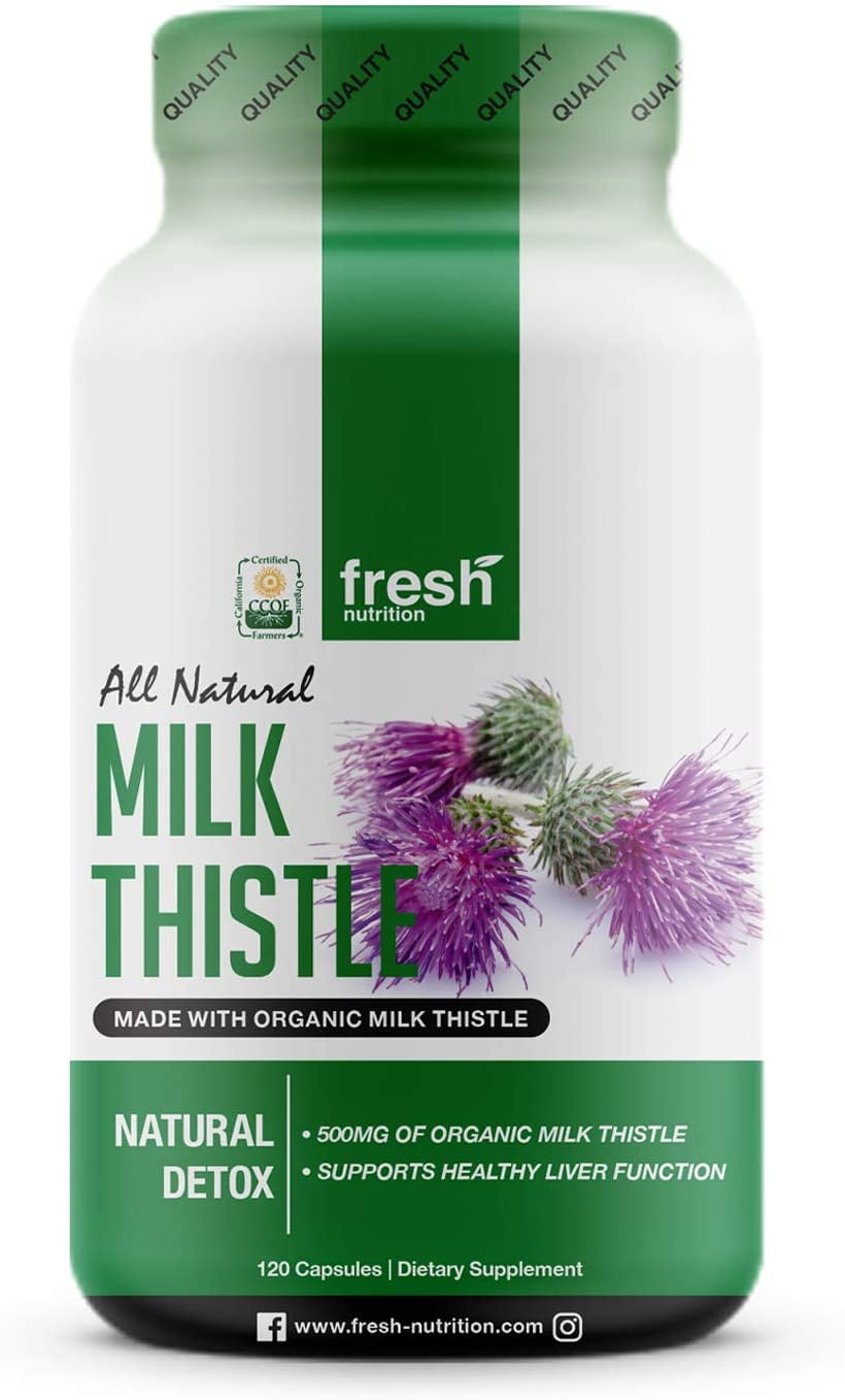 Fresh Nutrition Vegan Organic Milk Thistle Supplement 2000mg (Silymarin