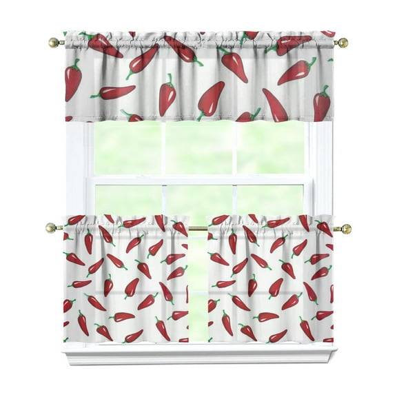 Fresh Orange Fruit Kitchen Curtains Set - Summer Cute Sweet Pattern Print Design Kawaii Orange Lover Cartoon Funny Orange Juice Illustration Tier and Valance Light Filtering Rod Pocket Drapes 3-Piece