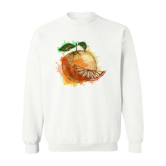 Fresh Orange Watercolor. Sweatshirt Women -Image by Shutterstock, Female XX-Large
