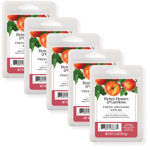 Fresh Orchard Apples Scented Wax Melts, Better Homes & Gardens, 2.5 oz (5-Pack)