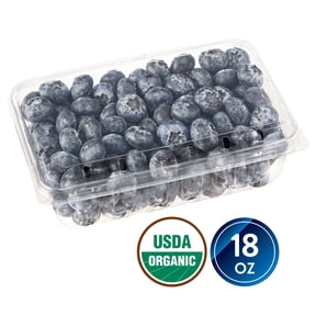 Fresh Organic Blueberries, 18 oz Container
