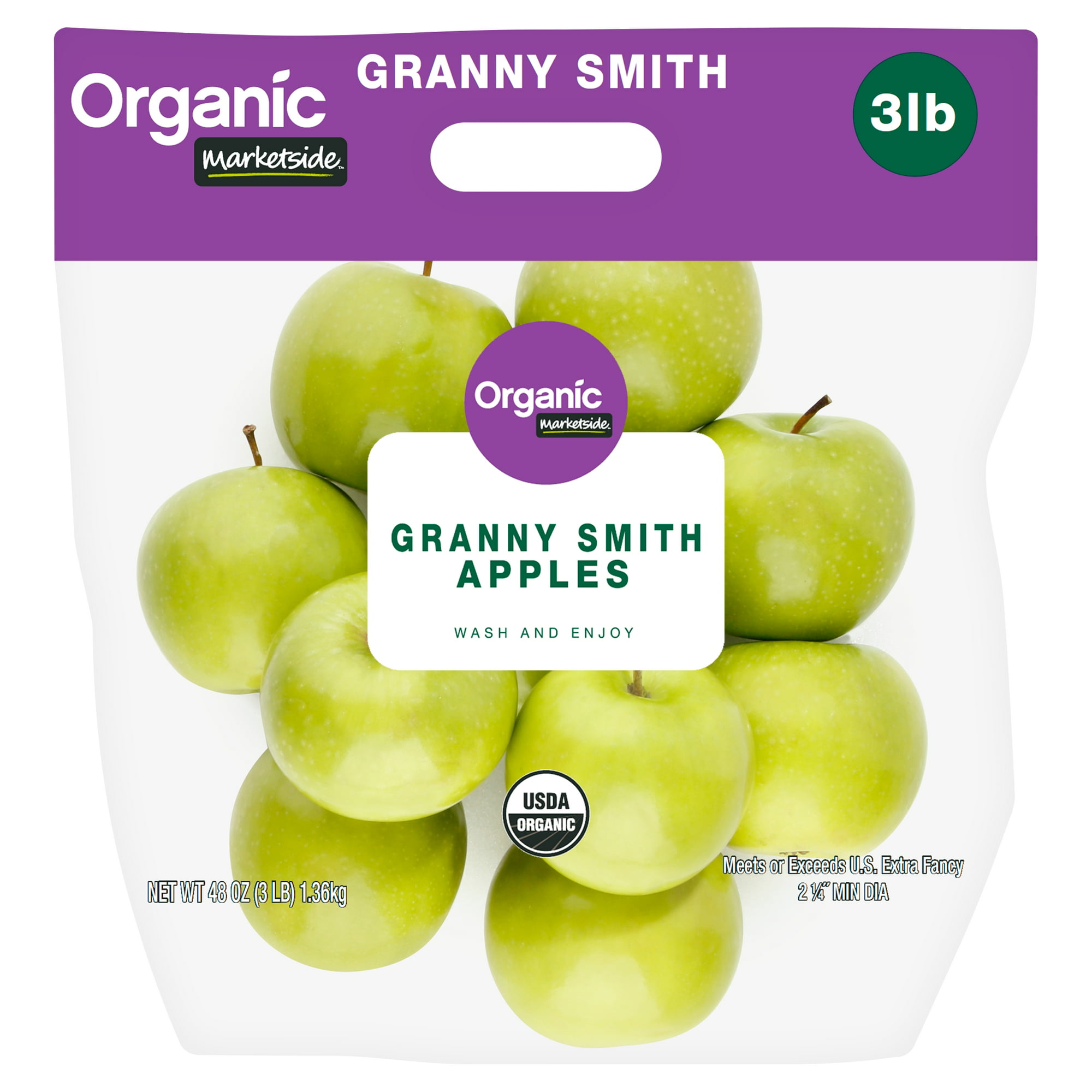 Fresh Organic Granny Smith Apples, 3 lb Pouch 