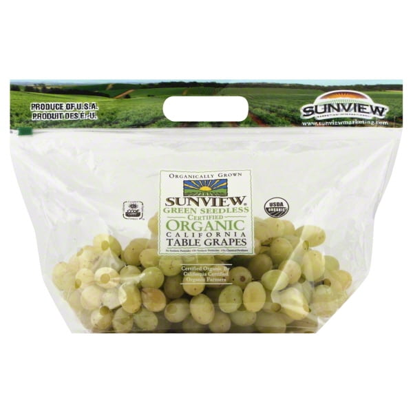 Fresh Organic Green Grapes, Bag (2.25 lbs/Bag Est.)