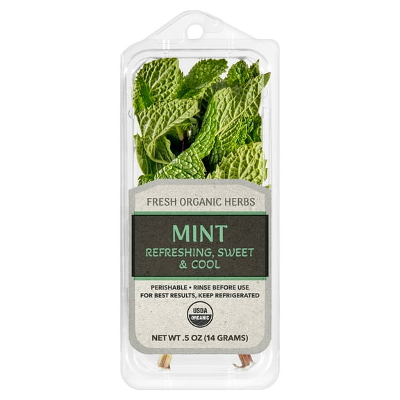 Fresh Organic Mint, 0.5 oz Clamshell