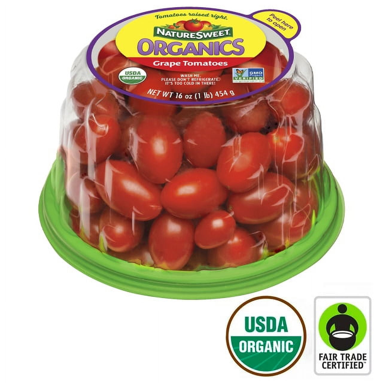 Fresh Organic Whole Grape Tomato, 1 lb Package