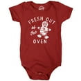 thumbnail image 1 of Fresh Out of The Oven Baby Bodysuit Funny Cute Xmas Baked Gingerbread Cookie Jumper for Infants, 1 of 8