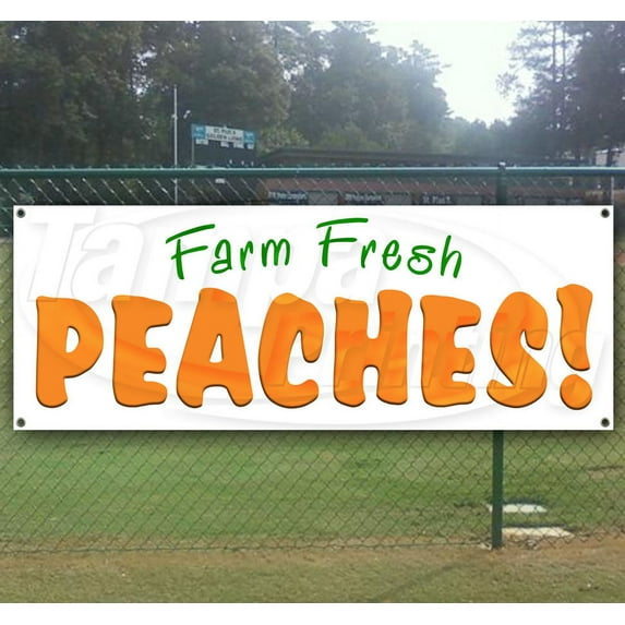 Fresh Peaches 13 oz Vinyl Banner With Metal Grommets