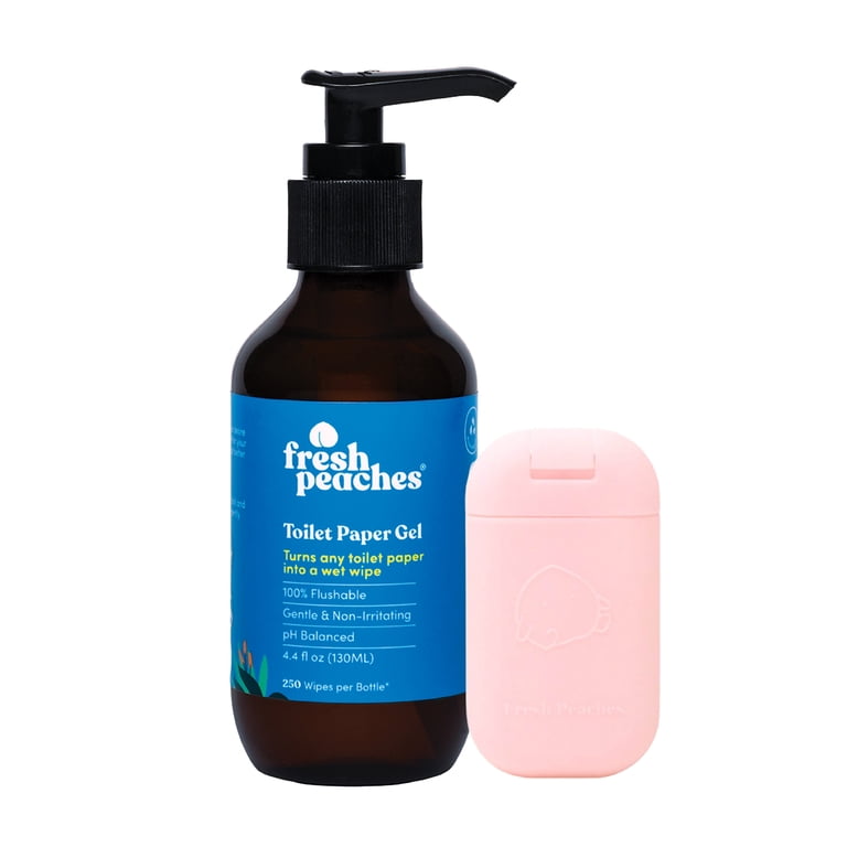 Fresh Peaches Toilet Paper Gel Starter Set, Pink - Wet Wipe