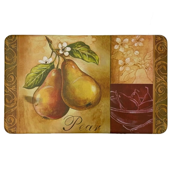 Fresh Pears Decorative Anti Fatgiue Mat, Rustic, 18x30 Inches