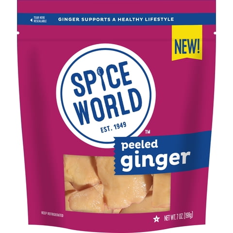 Spice World Fresh Peeled Ginger 7oz