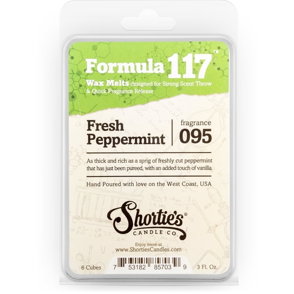 Fresh Peppermint Wax Melts - Highly Scented + Natural Oils - Shortie's Candle Company