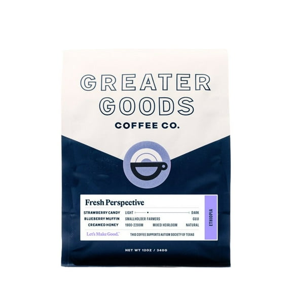 Fresh Perspective - Ethiopia - Roasted by Greater Goods Coffee Co. - Whole Bean Coffee - 10 Ounce Bag