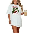 thumbnail image 1 of Fresh Picked Cherries Tee, Cherry Print Shirt, 100 Percent Organic T-Shirt, Vintage Fruit Graphic Top, White Comfort Colors T-Shirt, Small, 1 of 1