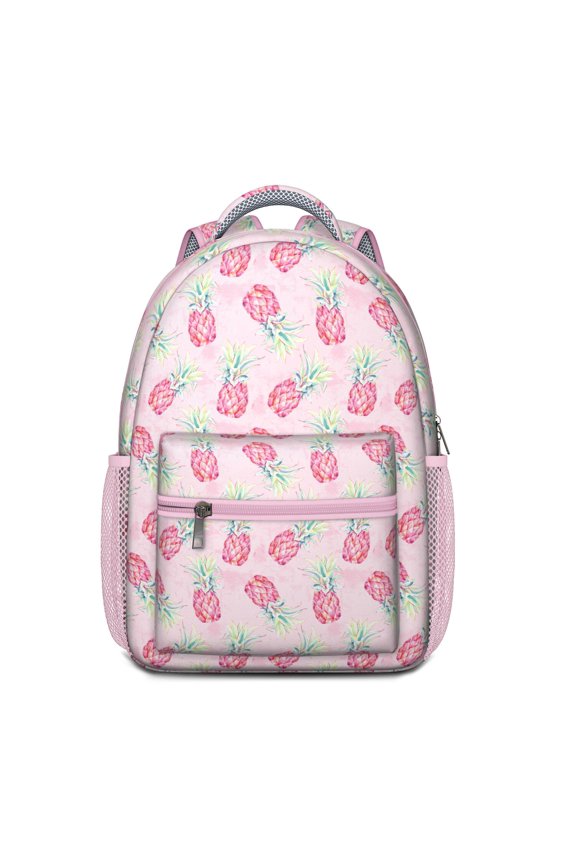 Fresh Pineapple Pattern Backpack - Ergonomic Waterproof Daypack with Spinal Support & Breathable Straps for Commuters