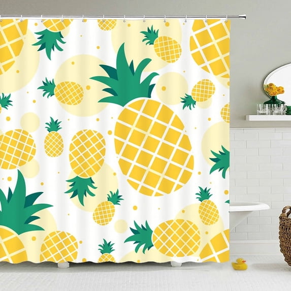 Fresh Pineapple Shower Curtains Bathroom Waterproof Polyester Bath Curtains Printing Shower Curtain Decor With Bath Screen