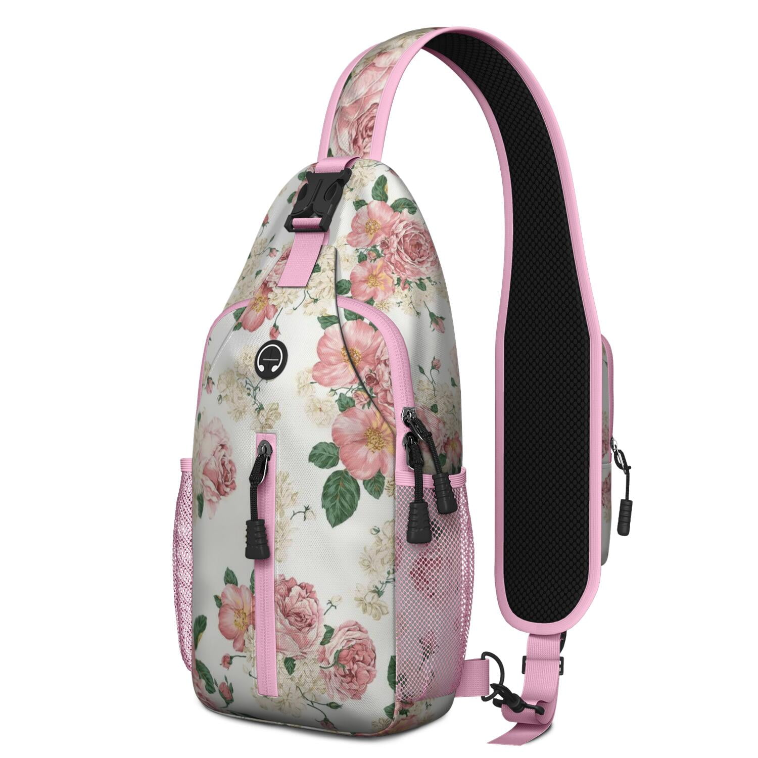 Fresh Pineapple Sling Backpack with Exotic Hawaiian Fruit Print – Lightweight Crossbody Shoulder Bag Featuring Breathable Padding, Secure Zippers, Reversible Strap