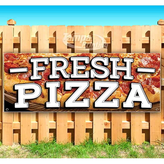 Fresh Pizza 13 oz Vinyl Banner With Metal Grommets