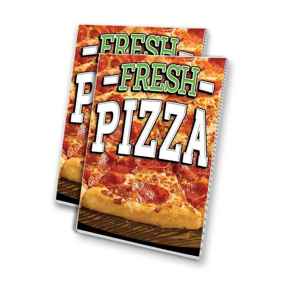 Fresh Pizza (24" X 36") 4mm Corrugated Plastic Panel, Graphics Applied To 1 Side (Pk of 2)