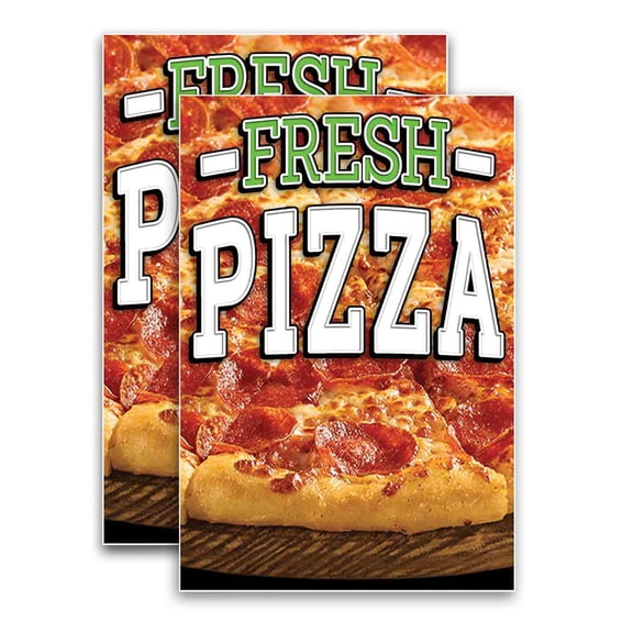 Fresh Pizza (24" X 36") Vinyl Decal Only (Pack of 2) |Sign|Sticker|Poster
