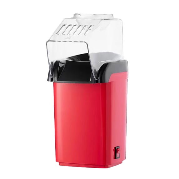 Fresh Pop Popcorn Maker - Oil-Free, Air Popcorn Popper - With Measuring Cup & Recipe Guide - Perfect for Movie Nights - 16 Cups, Red