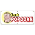 thumbnail image 1 of Fresh Popcorn Banner 24" X 72" Heavy Duty 13 Oz Vinyl Banners with Grommets Single Sided, 1 of 4