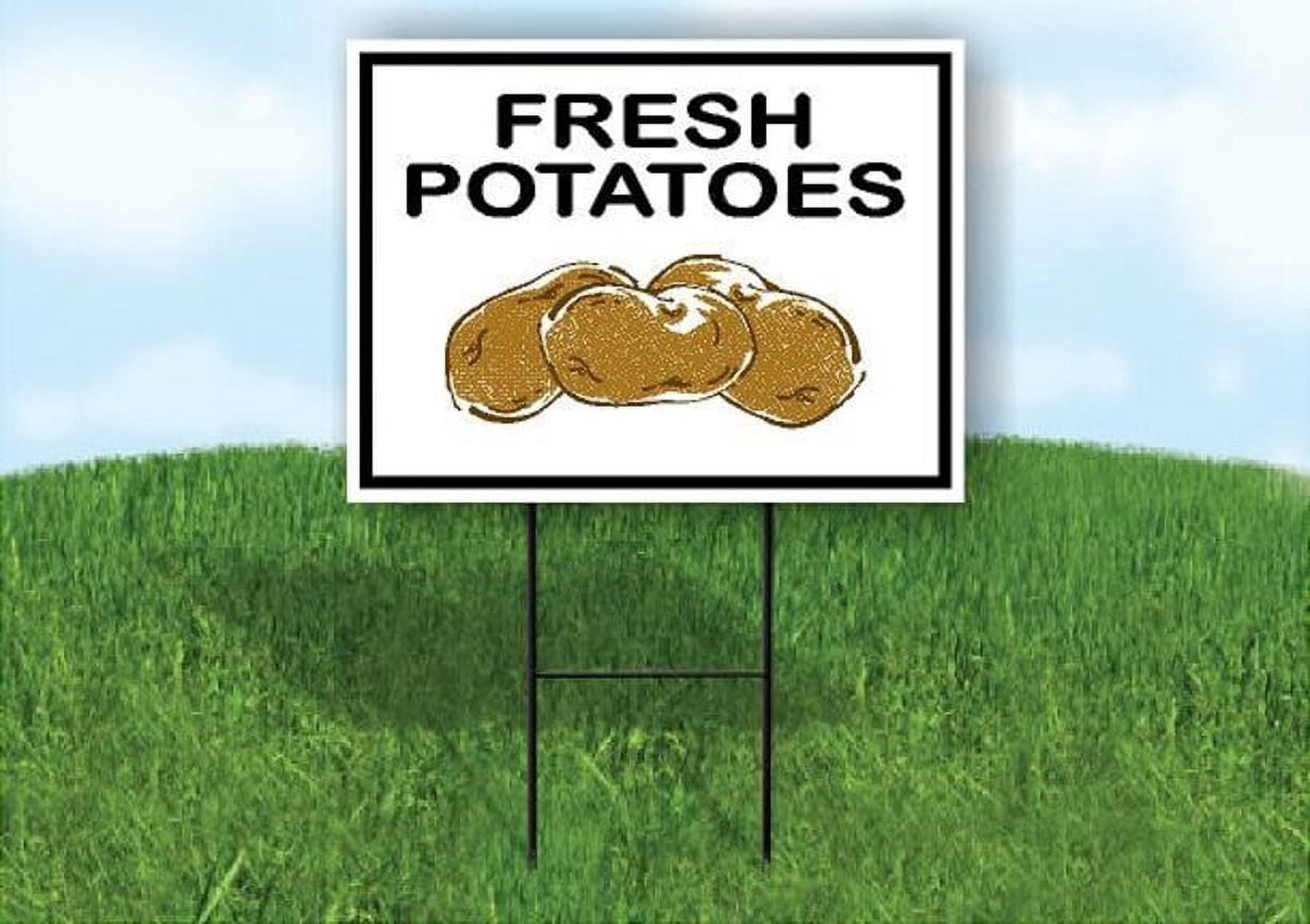 Rustic Potato Sign Fresh Potatoes Yard Sign Road Sign (Excluding Stand) SIZE: 8