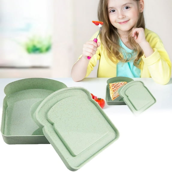 Fresh Preservation Case Huayishang Reusable Sandwich Containers Bread Snack Meals Plastic Shaped Food Storage Bread Boxes, Kitchen Essentials Clearance Sale 1*Bread Box Green