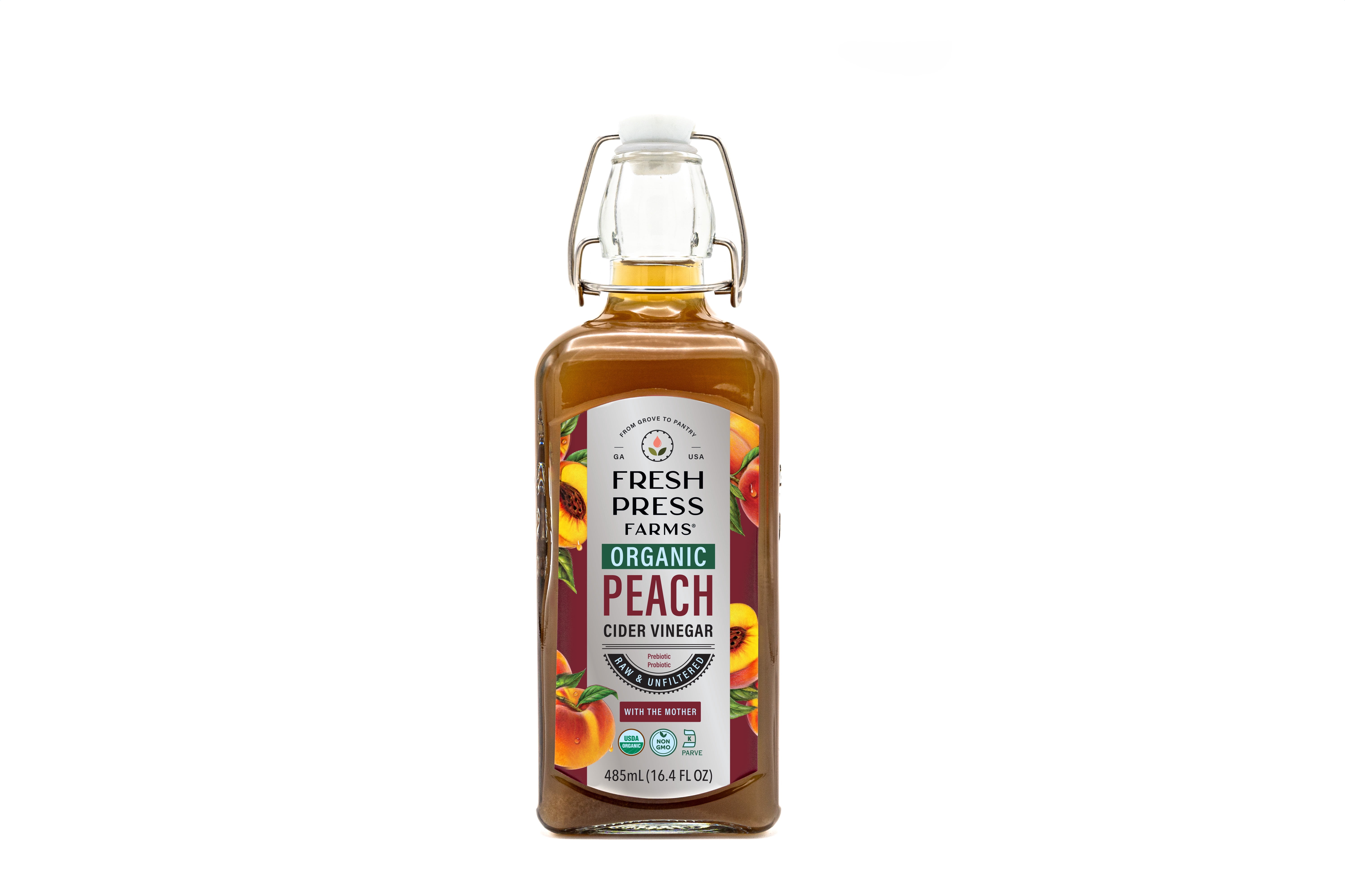 Fresh Press Farms, Organic Peach Cider Vinegar, 16.4 fl oz