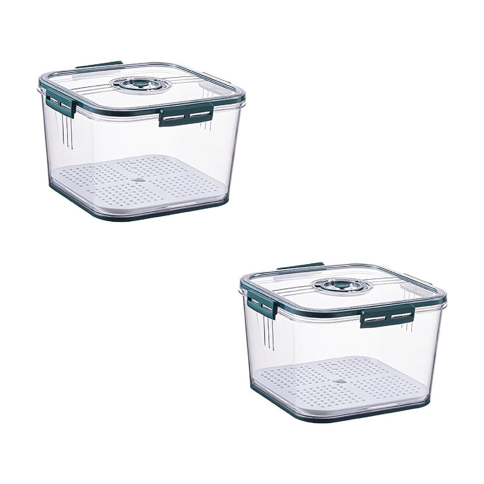 Fresh Produce Vegetable Fruit Storage Containers With Time Recording Fridge Storage Container Container And Fridge Organizers 2PCS